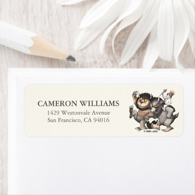 där Vild Sak är tecken Returadress Etikett (Insitu)