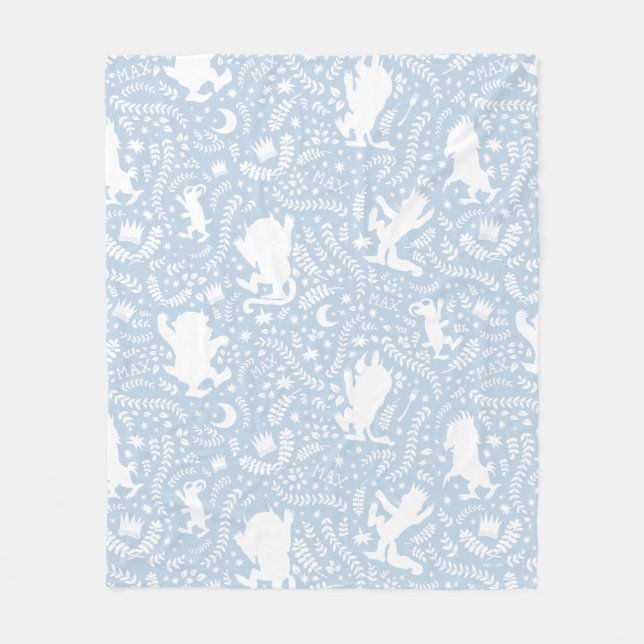 Där Vild Sak Blue-Blommönstret Fleecefilt (Framsidan)