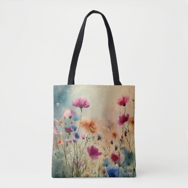 Där vilda blommor andas tygkasse (Framsida)