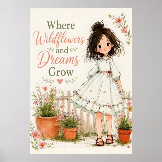 Där vilda blommor och drömmar växer poster (Framsidan)
