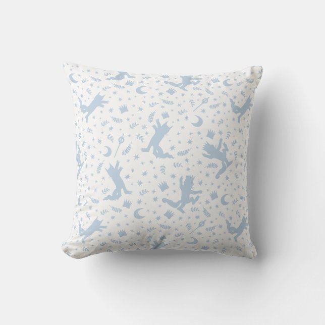 Där Vilden Sak Blue Blommigt Kudde (Framsida)