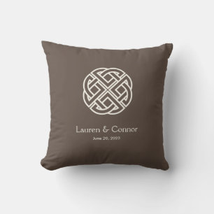 Dara Knot Celtic Irish Bröllop Brown Kudde
