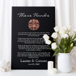Dara Knot Irish Handfixing Bröllop Vows Canvastryck<br><div class="desc">Dessa Händer Handfasteceremonier med faux ro guld Celtic Dara-knut på svart bakgrund. Dara är de keltiska symbolerna för styrka och inre styrka. Anpassa titeln,  dikt,  par namn och datum. En perfekt bröllop-kvarn eller jubileumsgåva.</div>