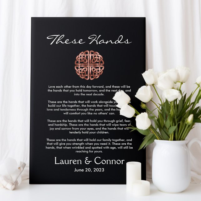 Dara Knot Irish Handfixing Bröllop Vows Canvastryck (Dara Knot Irish Handfasting Wedding Vows Canvas)