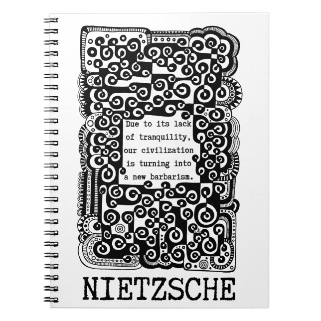 dåraktighet och barbari citat av Nietzsche Anteckningsbok (Framsidan)