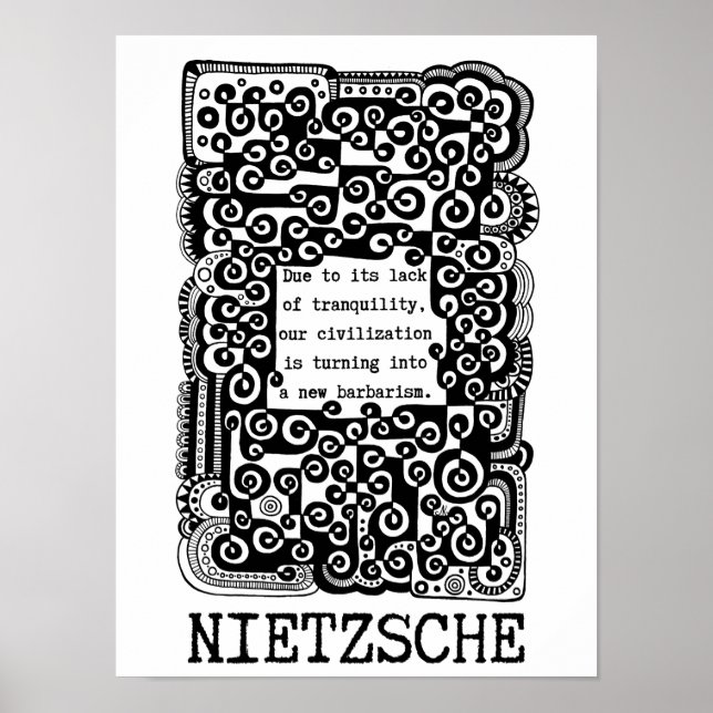 dåraktighet och barbari citat av Nietzsche Poster (Framsidan)