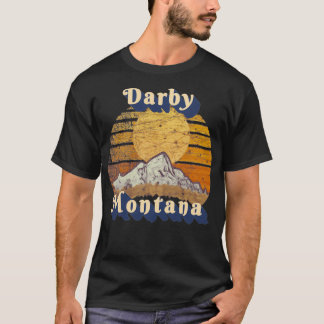 Darby Montana Retro Mountain Sunset Styled Pullove T Shirt
