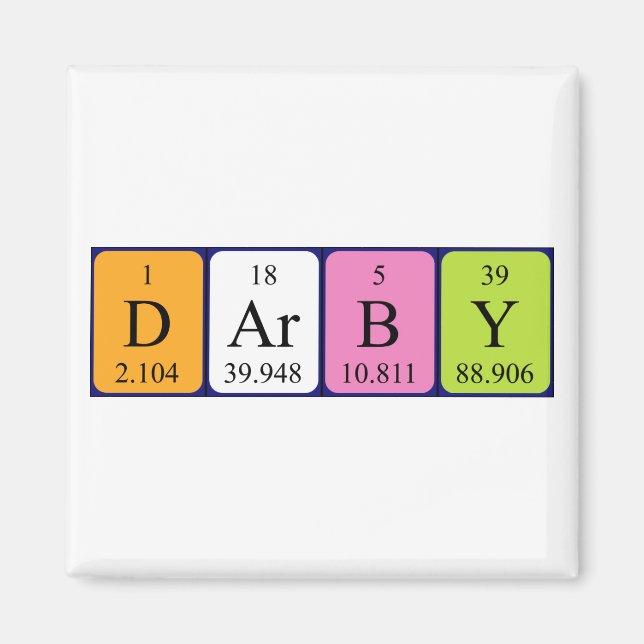 Darby Periodisk magnet bord namn (Framsidan)