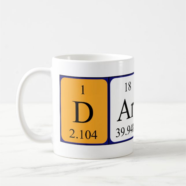 Darcey periodiskt bord namn mugg (Vänster)