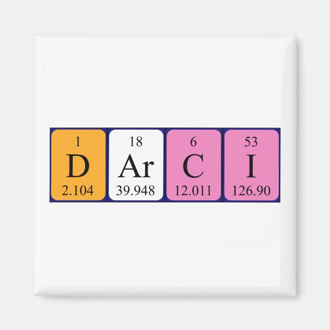 Darci Perici bord namn magnet (Framsidan)