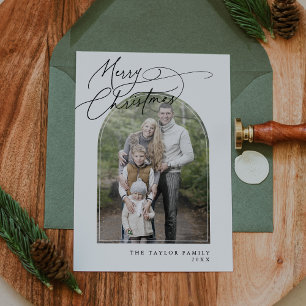 DARCY Black Arch Family Classic Photo jul Julkort