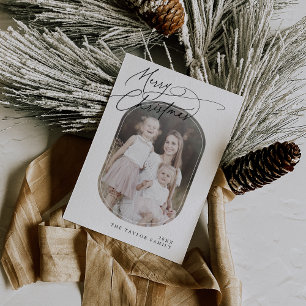 DARCY Black Digital Boho-familjens julfoto Julkort