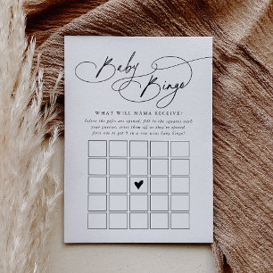 DARCY Black White Baby Bingo Baby Shower Game Card Inbjudningar