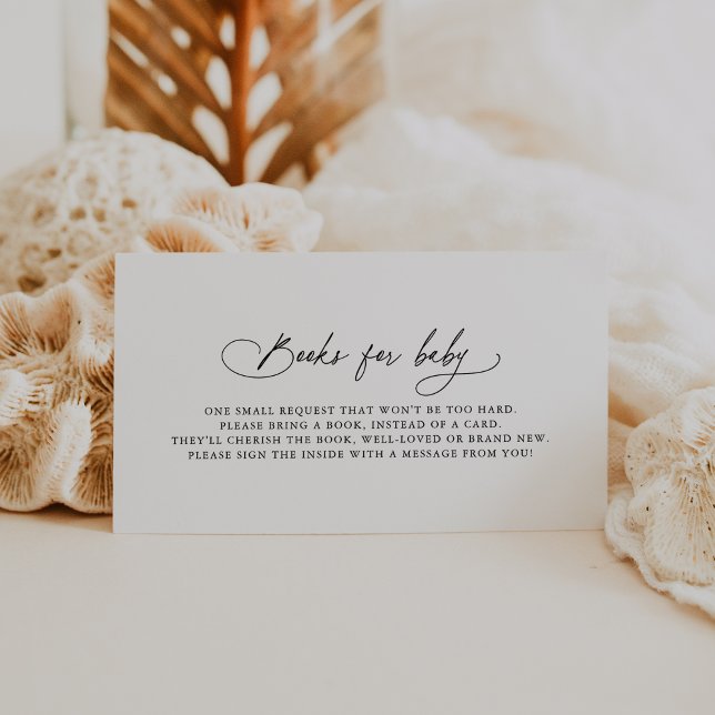 DARCY Boho Black White Baby Shower Bokar för Baby Tilläggskort (DARCY Boho Black White Baby Shower Books for Baby Enclosure Card)