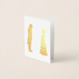 Darcy & Elizabeth Silhuett Folierat Kort