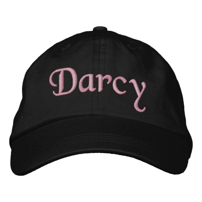Darcy Embroized Baseball Cap Hat Rosa Black Broderad Keps (Framsida)