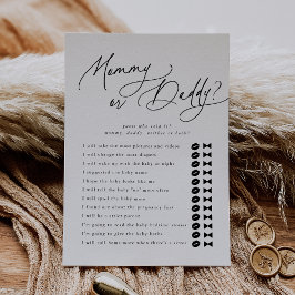 DARCY Gissa vem Mamma Pappa Baby Shower Game Card Inbjudningar