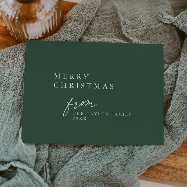 DARCY Grönt Unique Boho DIY Modern God jul Julkort (DARCY Green Unique Boho DIY Modern Merry Christmas Holiday Card)