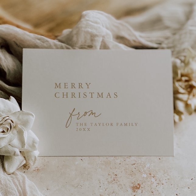 DARCY Guld Unique Boho DIY Modern God jul Julkort (DARCY Gold Unique Boho DIY Modern Merry Christmas Holiday Card)