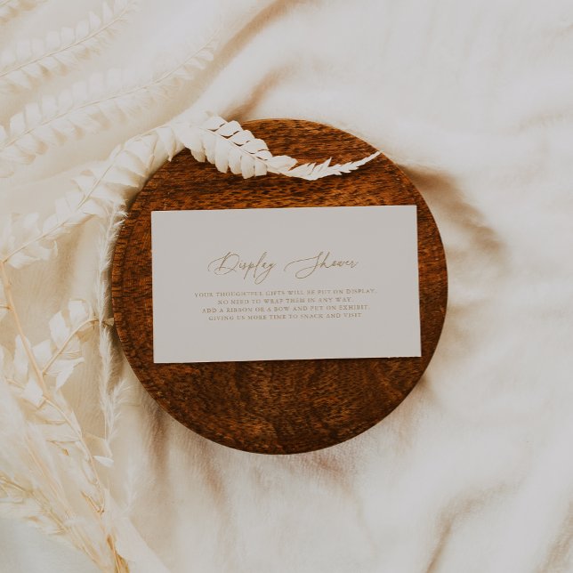 DARCY Modern Minimalist Ivory Guld Visning Shower Tilläggskort (DARCY Modern Minimalist Ivory Gold Display Shower Enclosure Card)