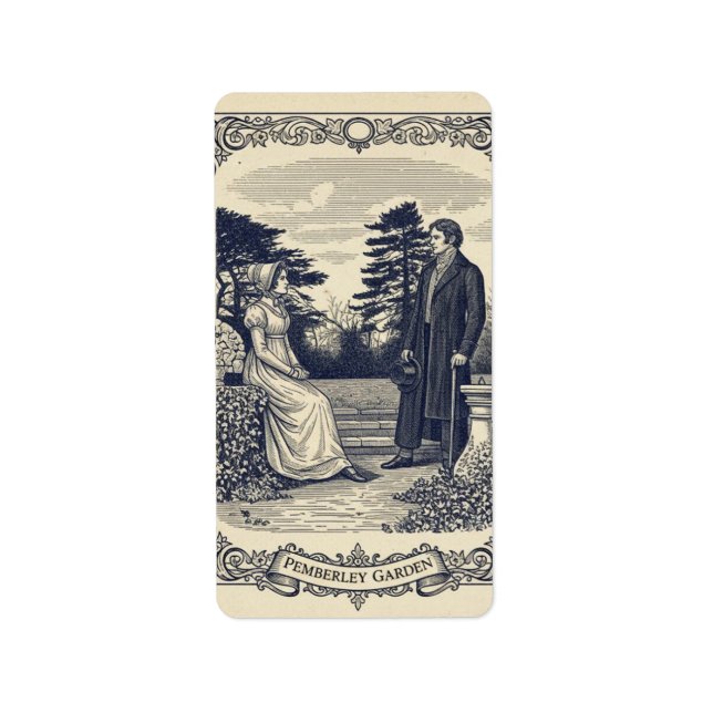 Darcy och Elizabeth Adressetikett (Framsidan)