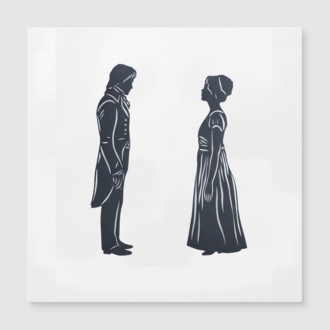 Darcy och Elizabeth Silhuett (Framsida)