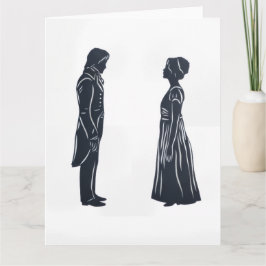 Darcy och Elizabeth Silhuett Kort