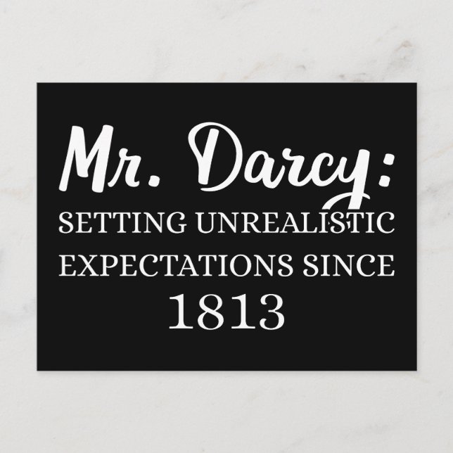 Darcy: orealistiska förväntningar sedan 1813 II Vykort (Framsida)