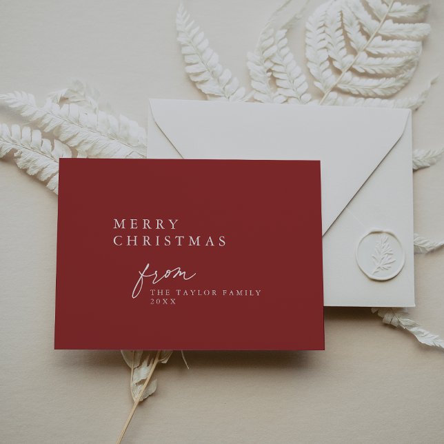 DARCY Red Unique Boho DIY Modern God jul Julkort (DARCY Red Unique Boho DIY Modern Merry Christmas Holiday Card)