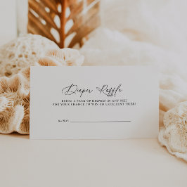 DARCY Simple Black White Baby Shower Diaper Raffle Tilläggskort