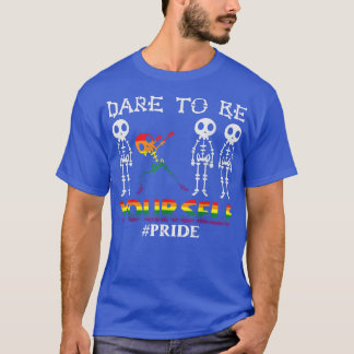 Dare att vara ditt PRIDE, Humor Skeleton Dabbing T Shirt