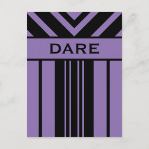 Dare Black and Lila Rand & Chevrons vykort