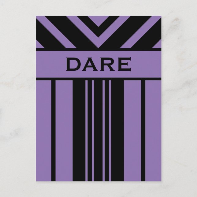 Dare Black and Lila Rand & Chevrons vykort (Framsida)