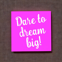 Dare för att drömma om stor inspiration post-it block