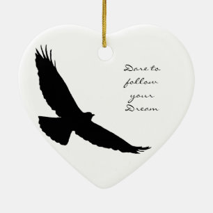 Dare för att följa din Dream Hawk Silhouette Julgransprydnad Keramik