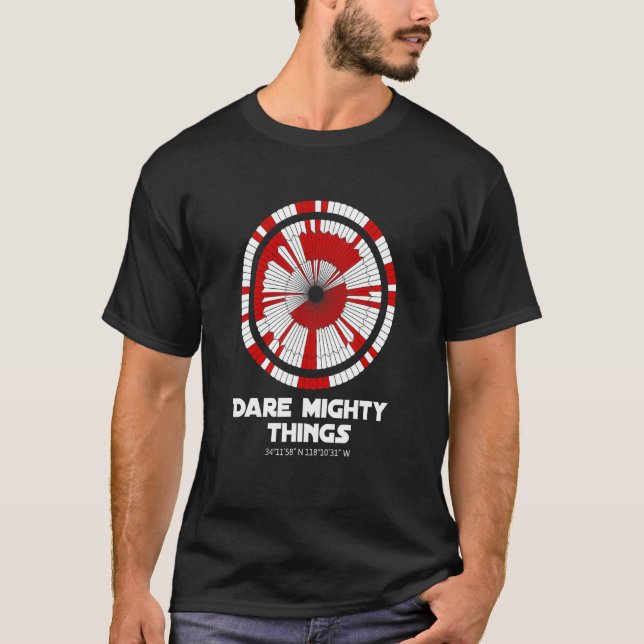 Dare Mighty Sak Perseverance Mars Rover Landing T Shirt (Framsida)