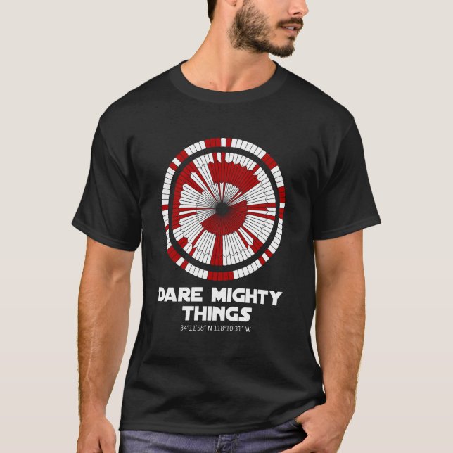 Dare Mighty Things Perseverance Mars Rover Landing T Shirt (Framsida)