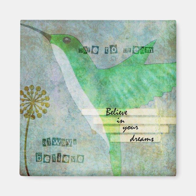 Dare to Dream Hummingbird Magnet (Framsidan)