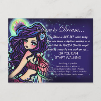 "Dare to Dream" inspirationell Fantasy Fairy Art Vykort