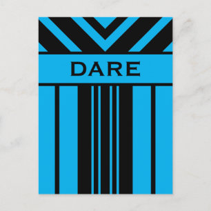 Dare Vibrant Blue and Black Rand & Chevrons Vykort