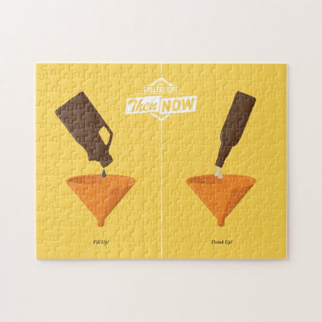 Därefter och nu: Öl Pong Pussel (Horisontell)