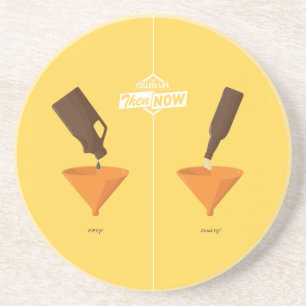 Därefter och nu: Öl Pong Underlägg Sandsten