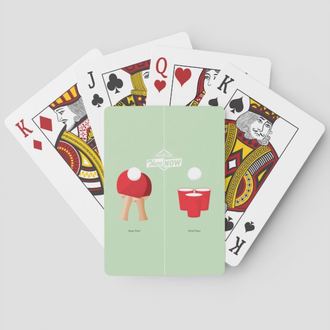 Därefter och nu: Ping Pong Spel Kort (Baksidan)