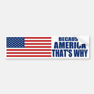 DÄRFÖR ATT AMERIKA SOM ÄR DÄRFÖR bildekalet Bildekal