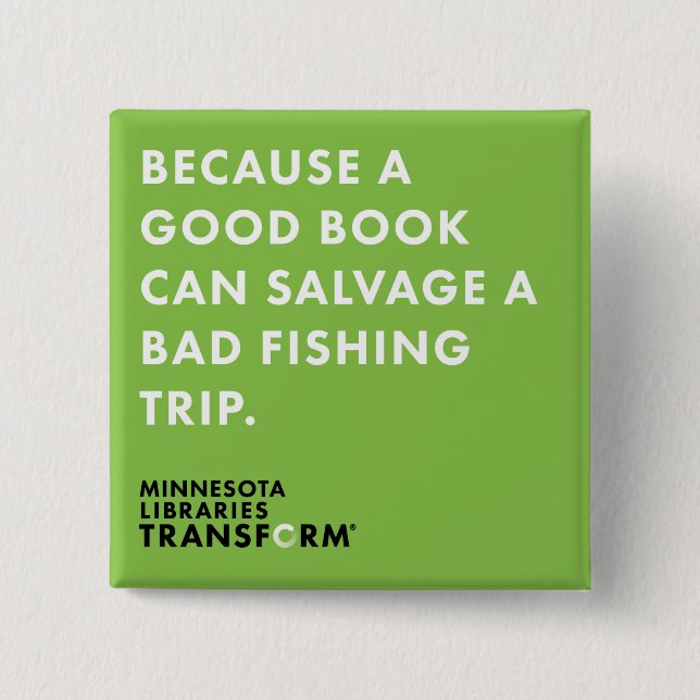 Därför att fiska grönt knäppas, knapp (Framsida)