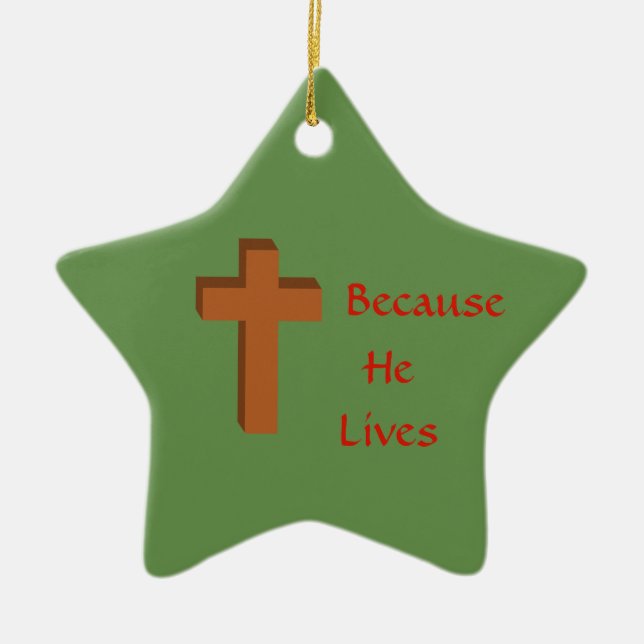 Därför att han bor julprydnaden julgransprydnad keramik (Framsidan)