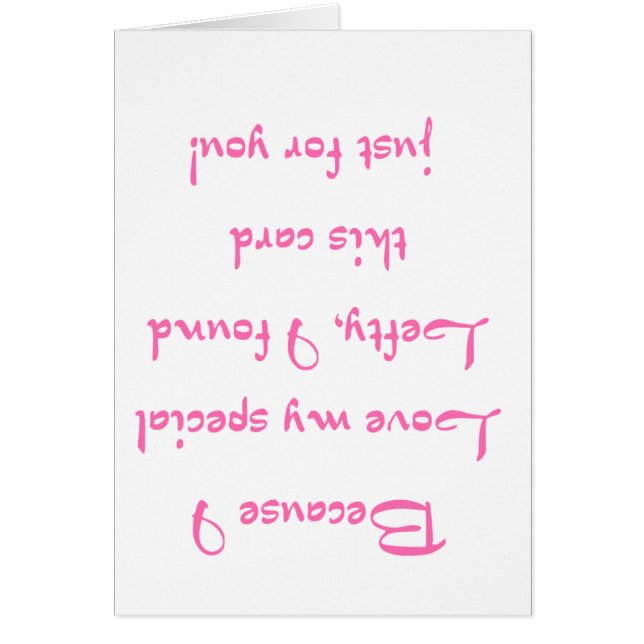 Därför att jag älskar - rosor hälsningskort (Framsidan)