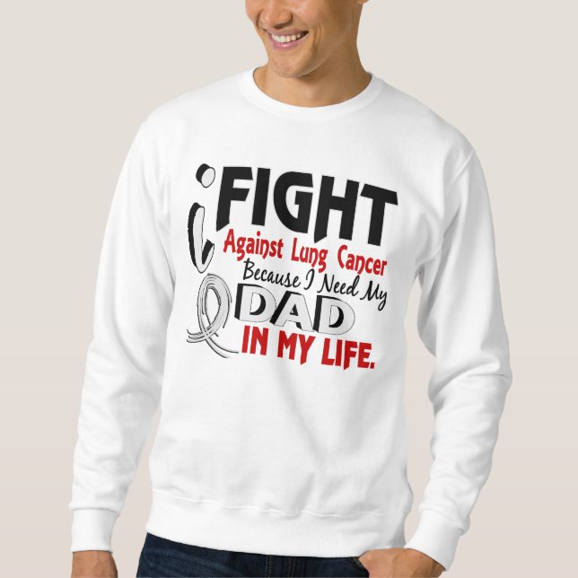 Därför att jag behöver min pappalungcancer lång ärmad tröja (Framsida)