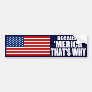 DÄRFÖR ATT 'MERICA SOM ÄR DÄRFÖR bildekalet Bildekal