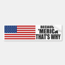 DÄRFÖR ATT 'MERICA SOM ÄR DÄRFÖR bildekalet